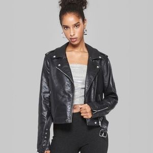 Faux Leather Moto Jacket